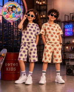 👕 ست اسپرت اقتصادی تیشرت و شلوارک، طرح گل بابونه 🌼 🩳